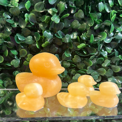 Orange Calcite Duck & Ducklings