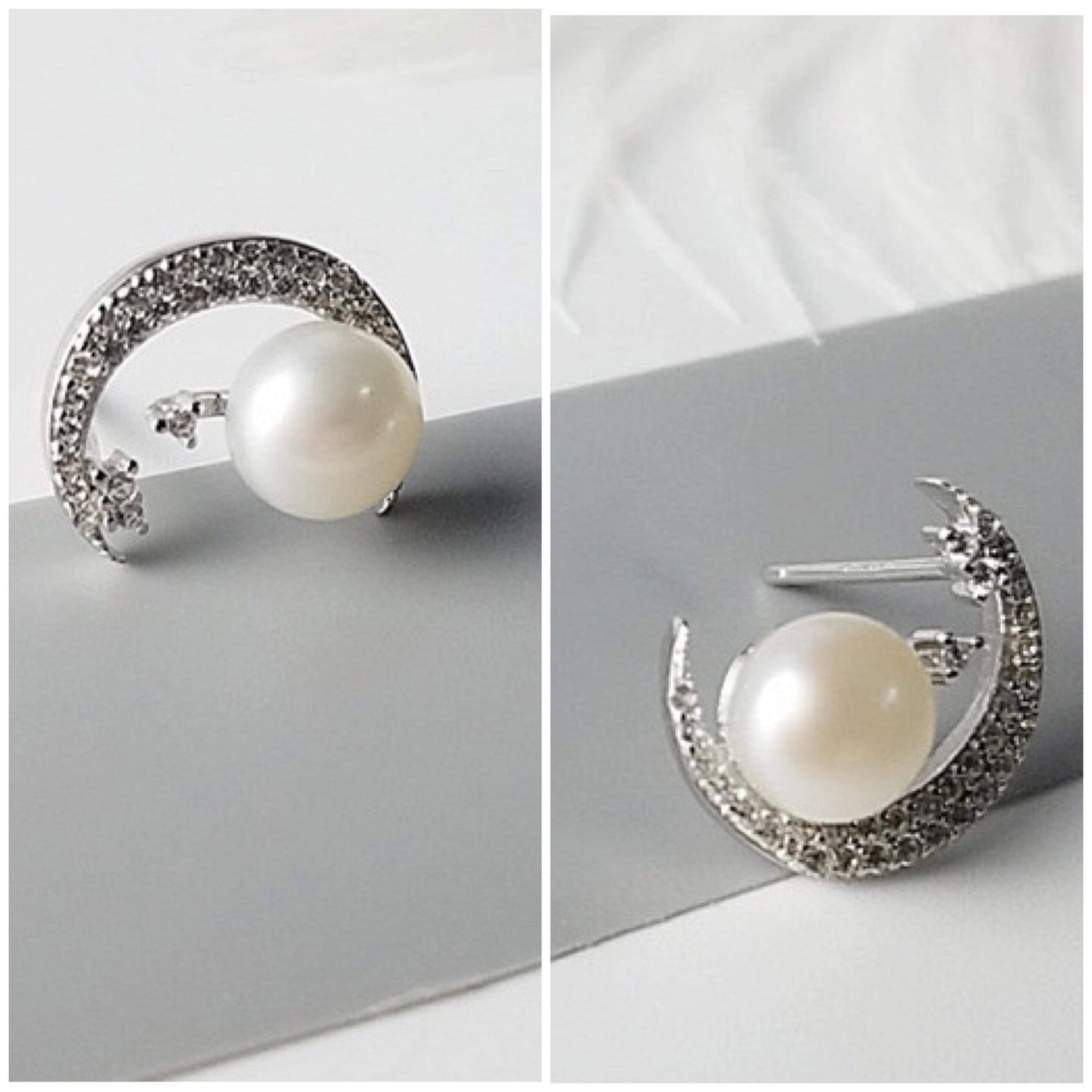 Crystal Moon Earrings