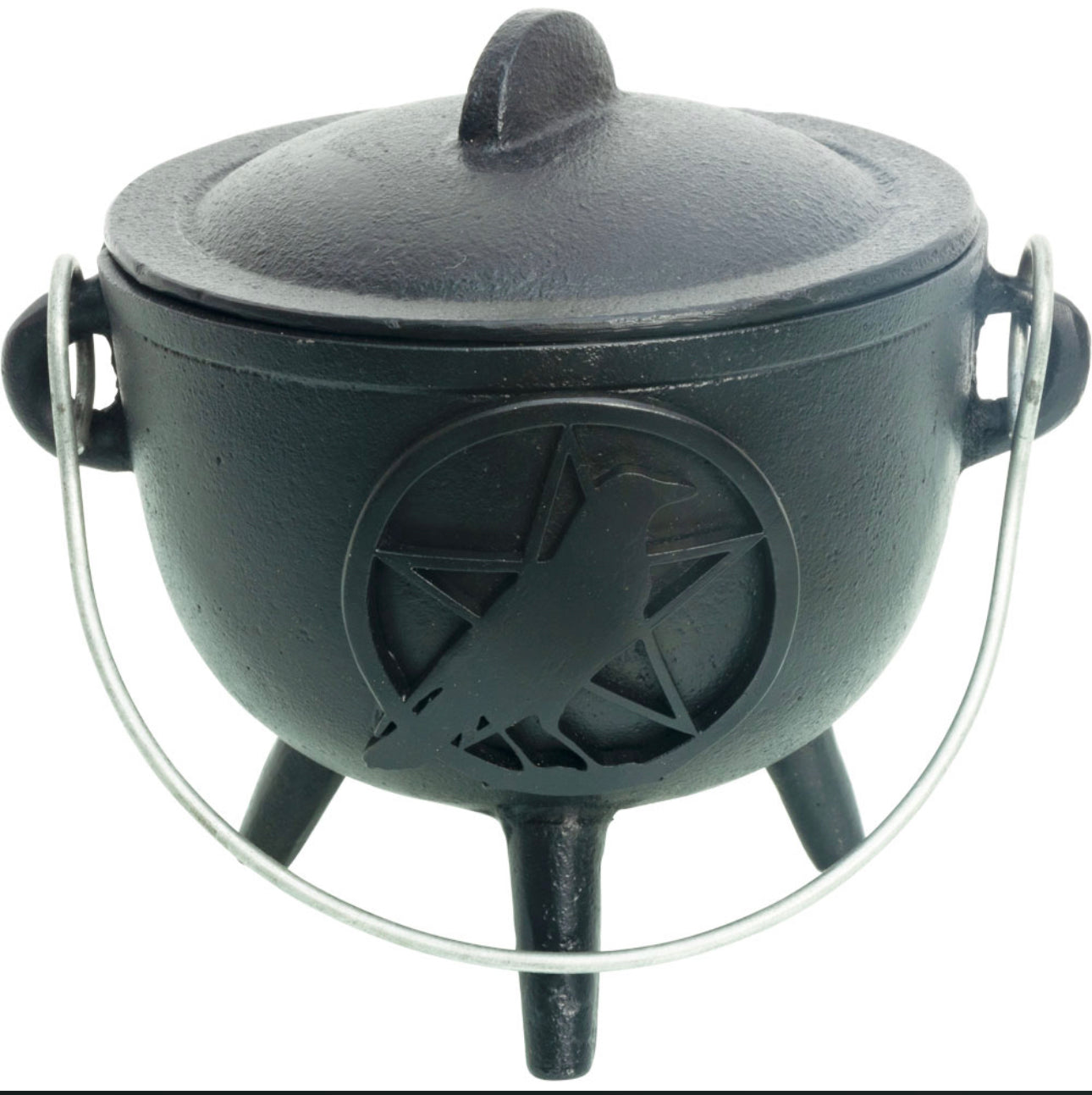 Cast Iron Cauldron (raven and pentacle)