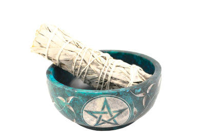 Pentacle Soapstone Smudge Bowl